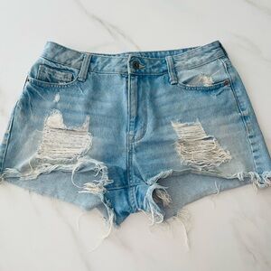 Arizona Jean Company Blue Distressed Jean Shorts